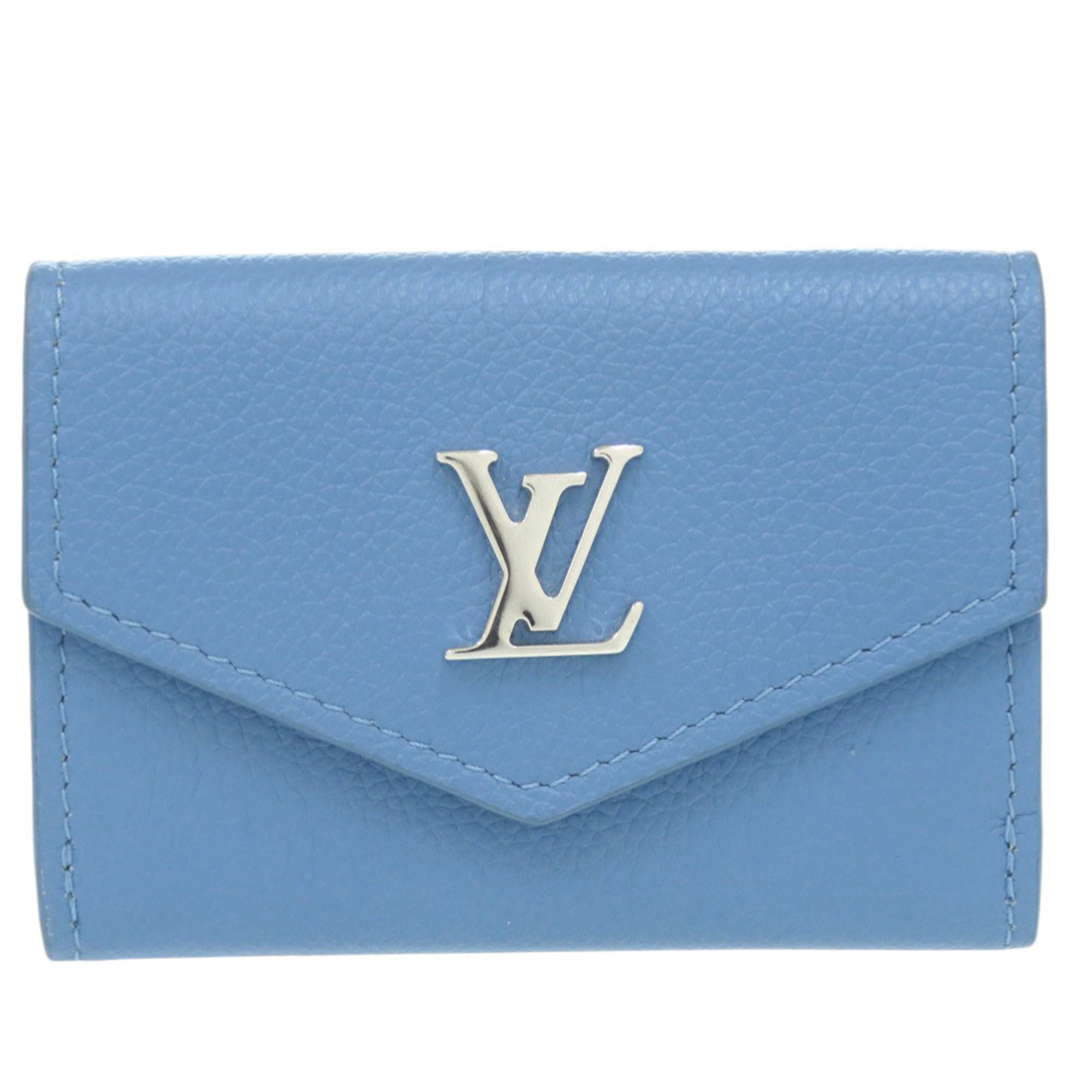 Louis Vuitton Blue Leather Wallet (Tri-Fold)
