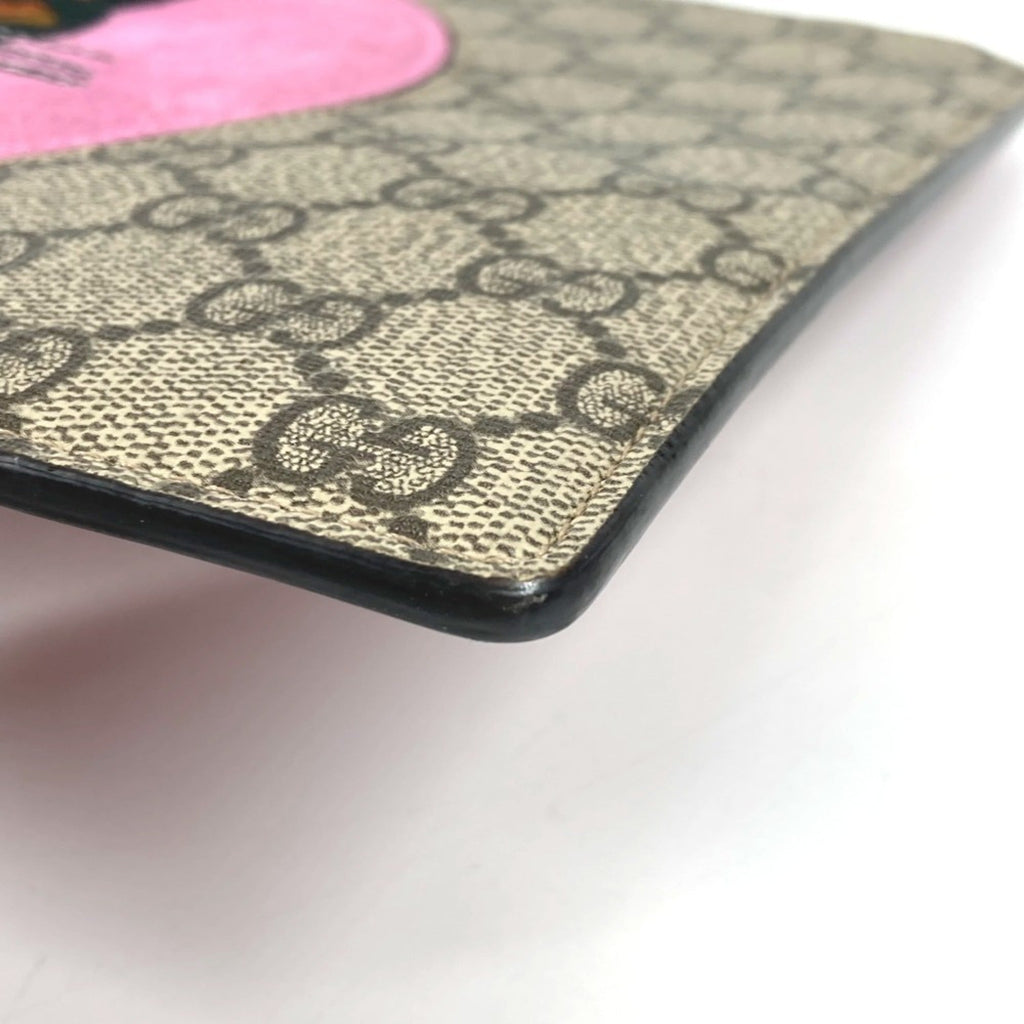 Gucci Beige Red Color Gg Supreme Clutch Bag (Pre-Owned)