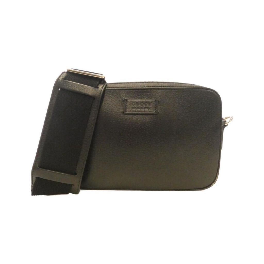 Gucci Black Leather Gg Supreme Shoulder Bag (Pre-Owned)