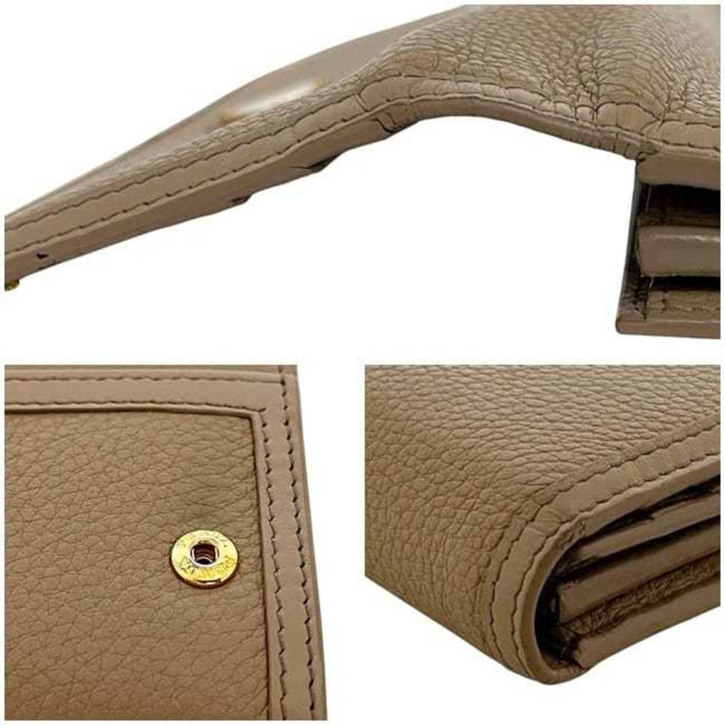 Prada Beige Leather Long Wallet (Bi-Fold)
