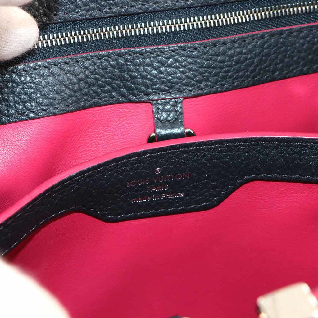 Louis Vuitton Navy Leather Handbag Shoulder Bag