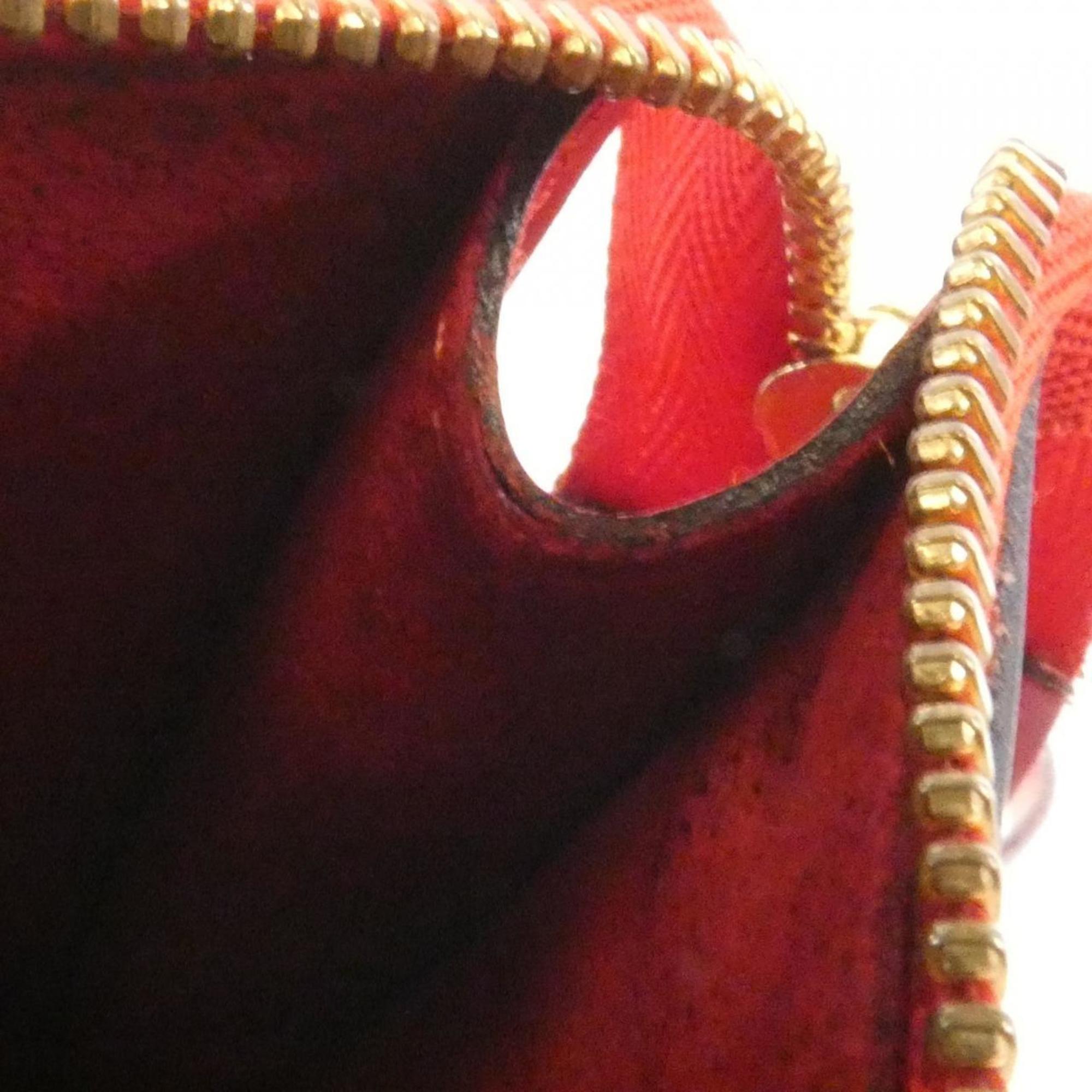 Louis Vuitton Red Color Leather Pochette Pouch