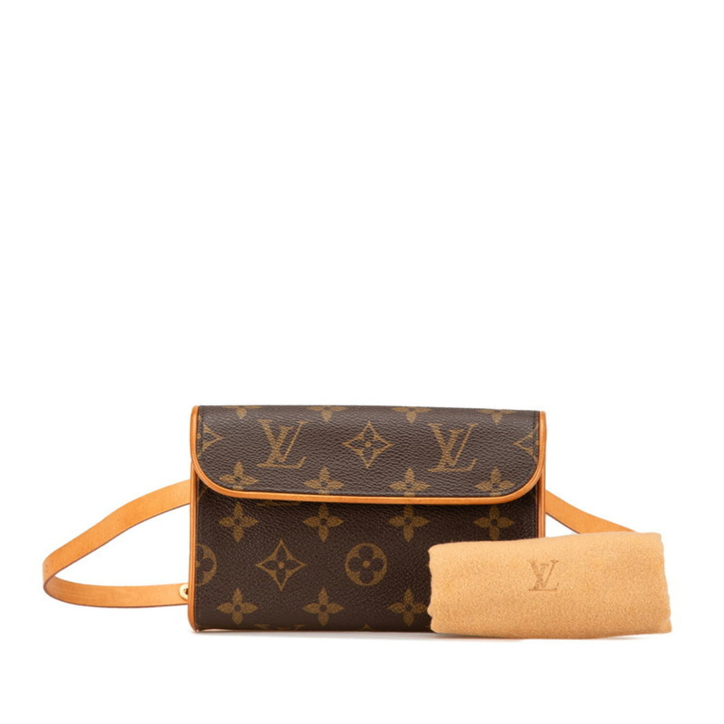 Louis Vuitton Brown Pvc Leather Pochette Sling Bag