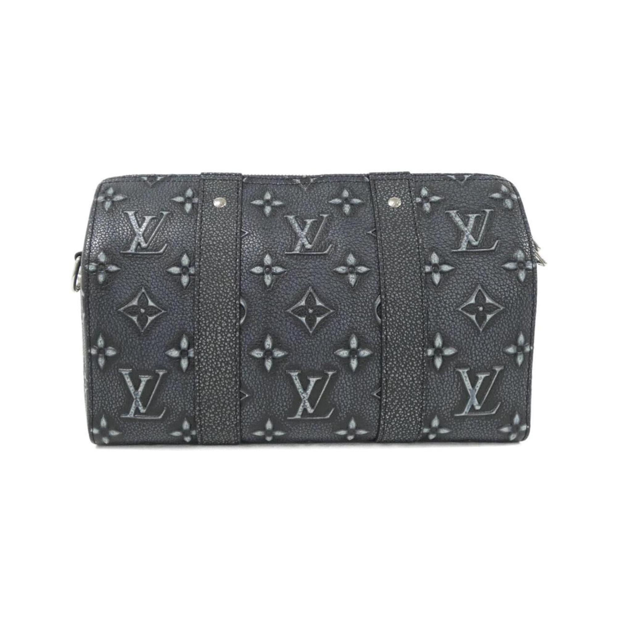 Louis Vuitton Charcoal Dark Gray Leather Shoulder Bag