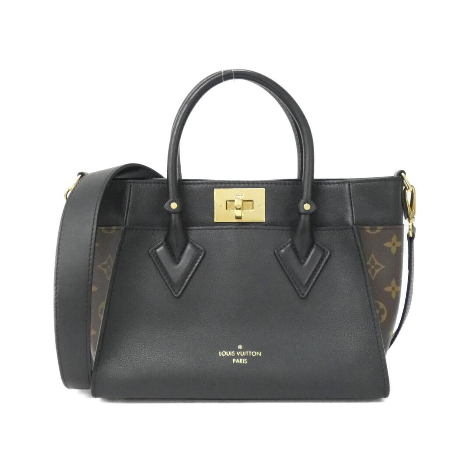 Louis Vuitton Black Coated Canvas Leather Handbag