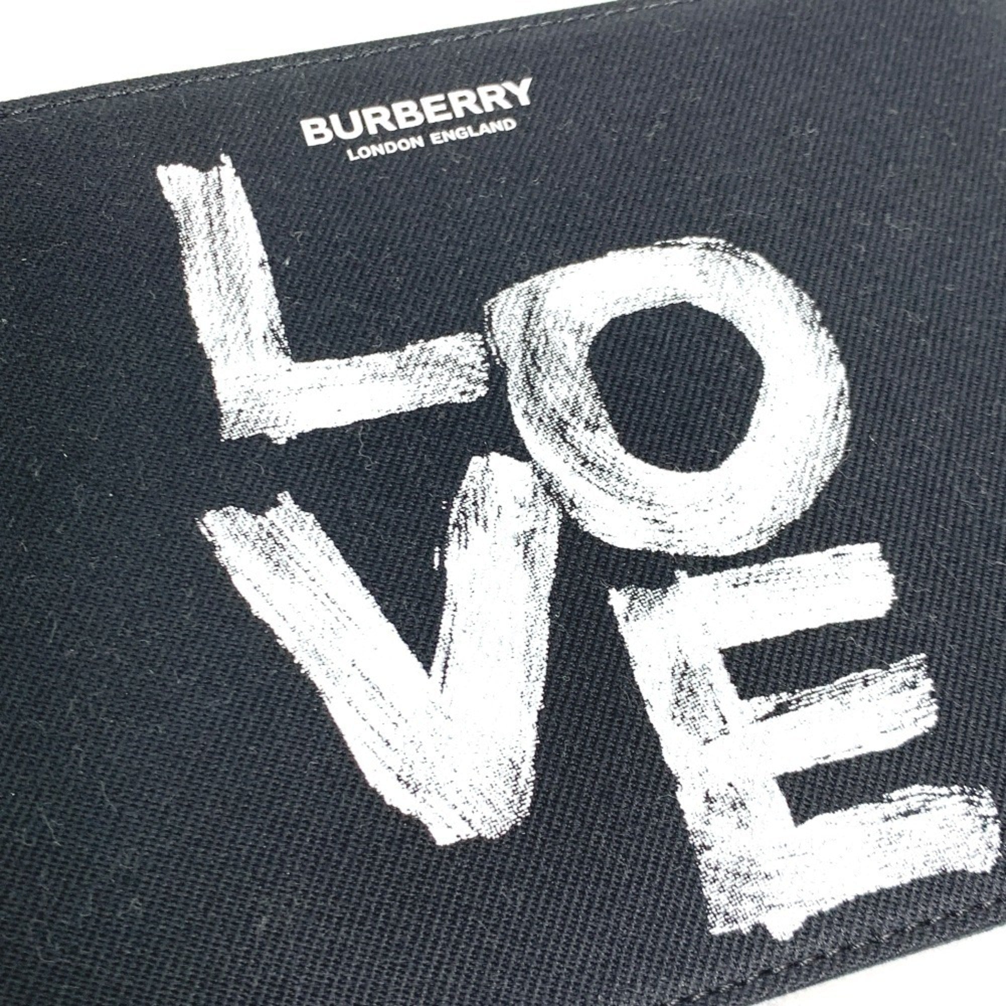 Burberry Black White Canvas Coin Purse/Coin Case