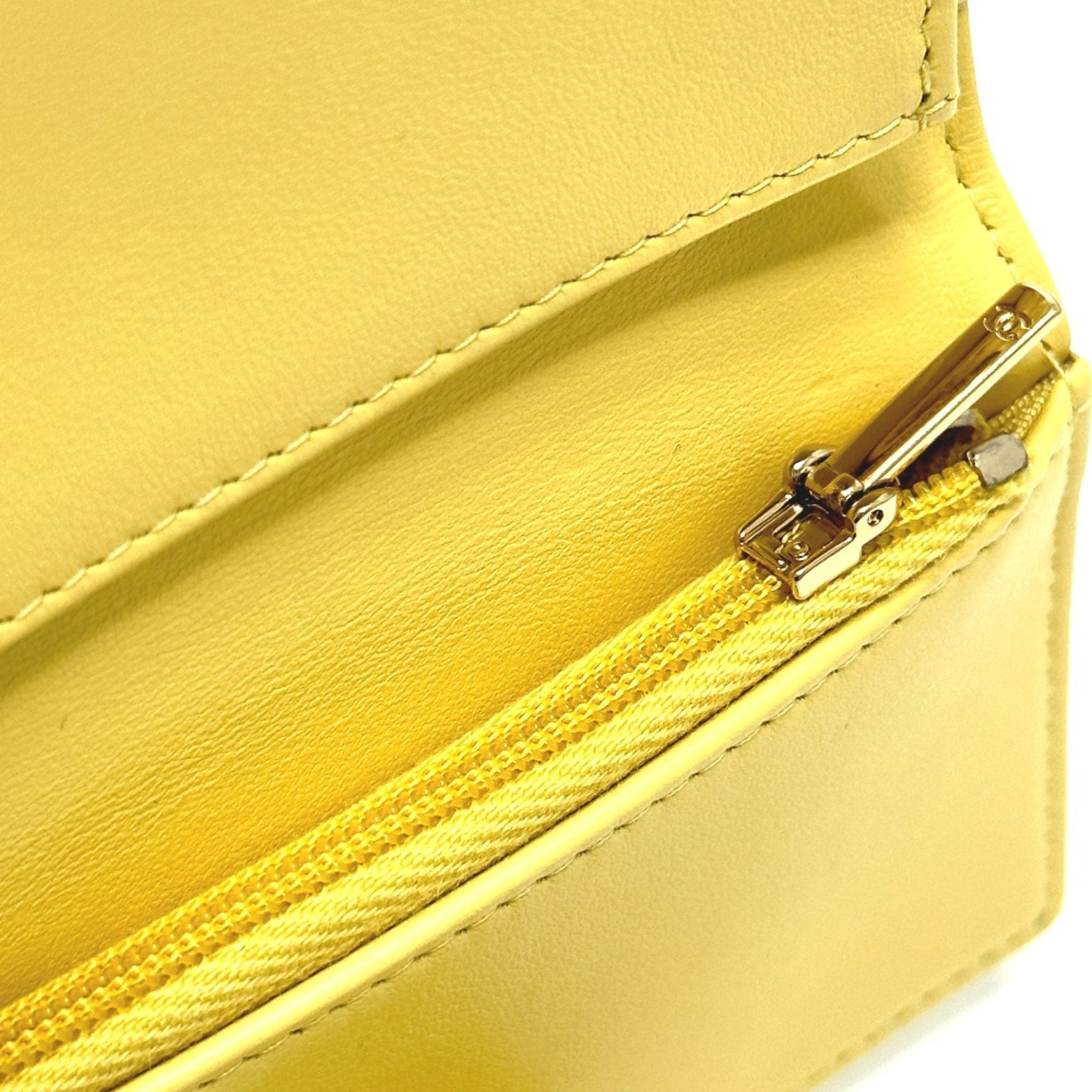 Chanel Yellow Leather Coin Purse/Coin Case