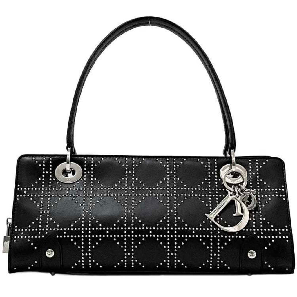 Christian Dior Black Leather Handbag Shoulder Bag (Pre-Owned)