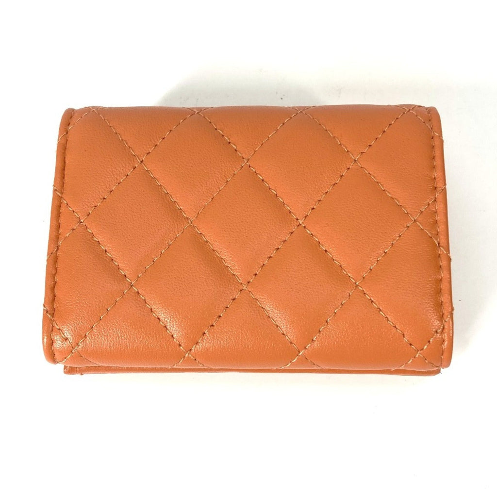 Chanel Orange Leather Wallet (Tri-Fold)
