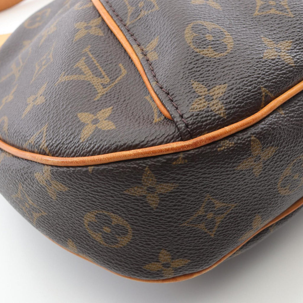 Louis Vuitton Brown Coated Canvas Leather Shoulder Bag