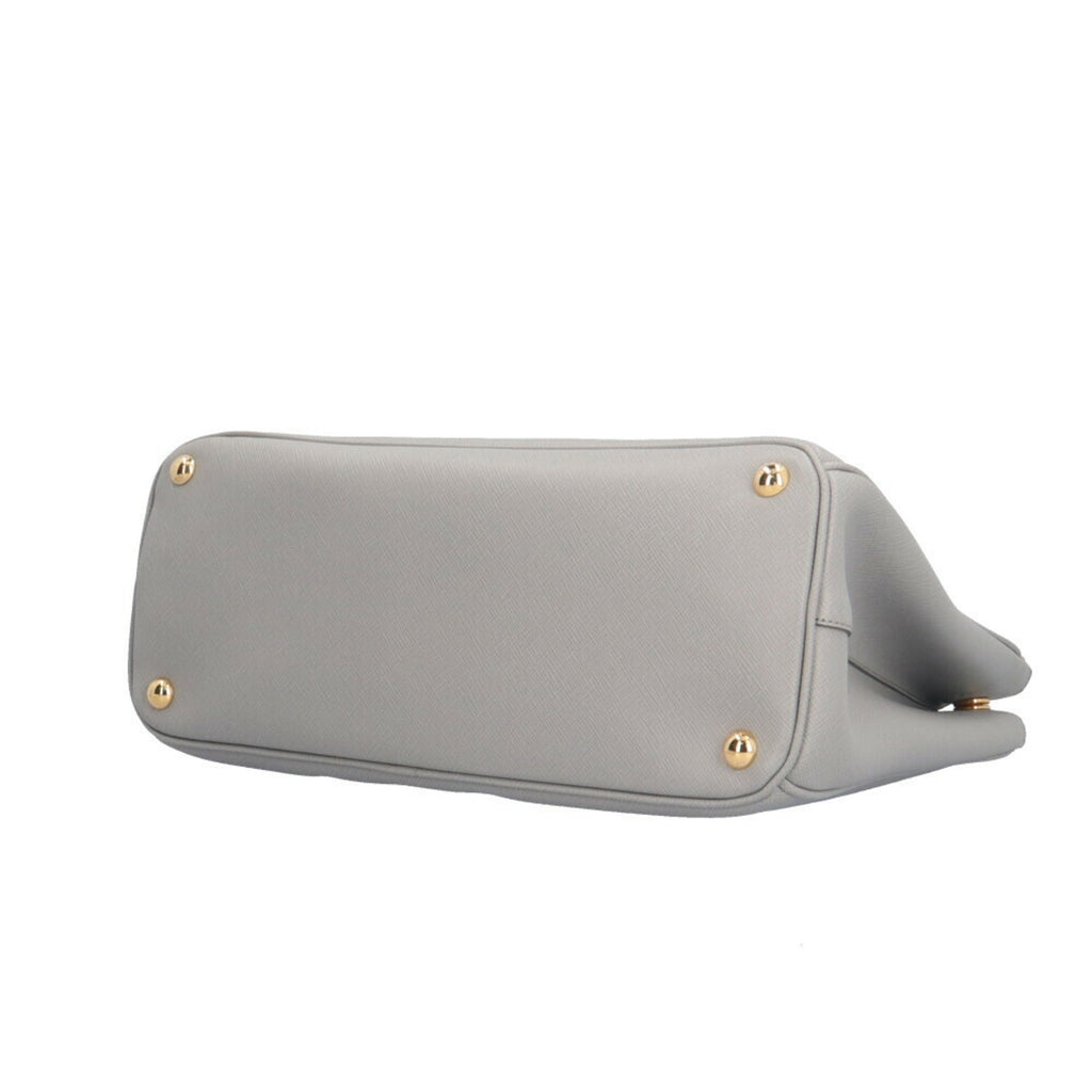 Prada Gray Leather Shoulder Bag