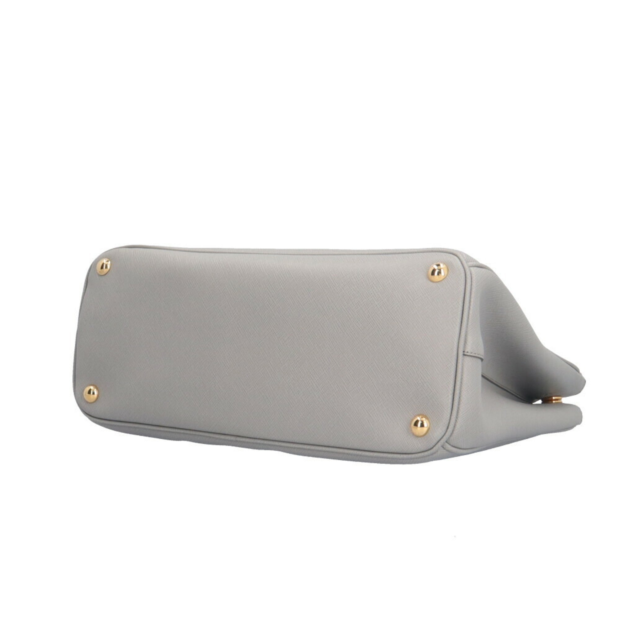 Prada Gray Leather Shoulder Bag