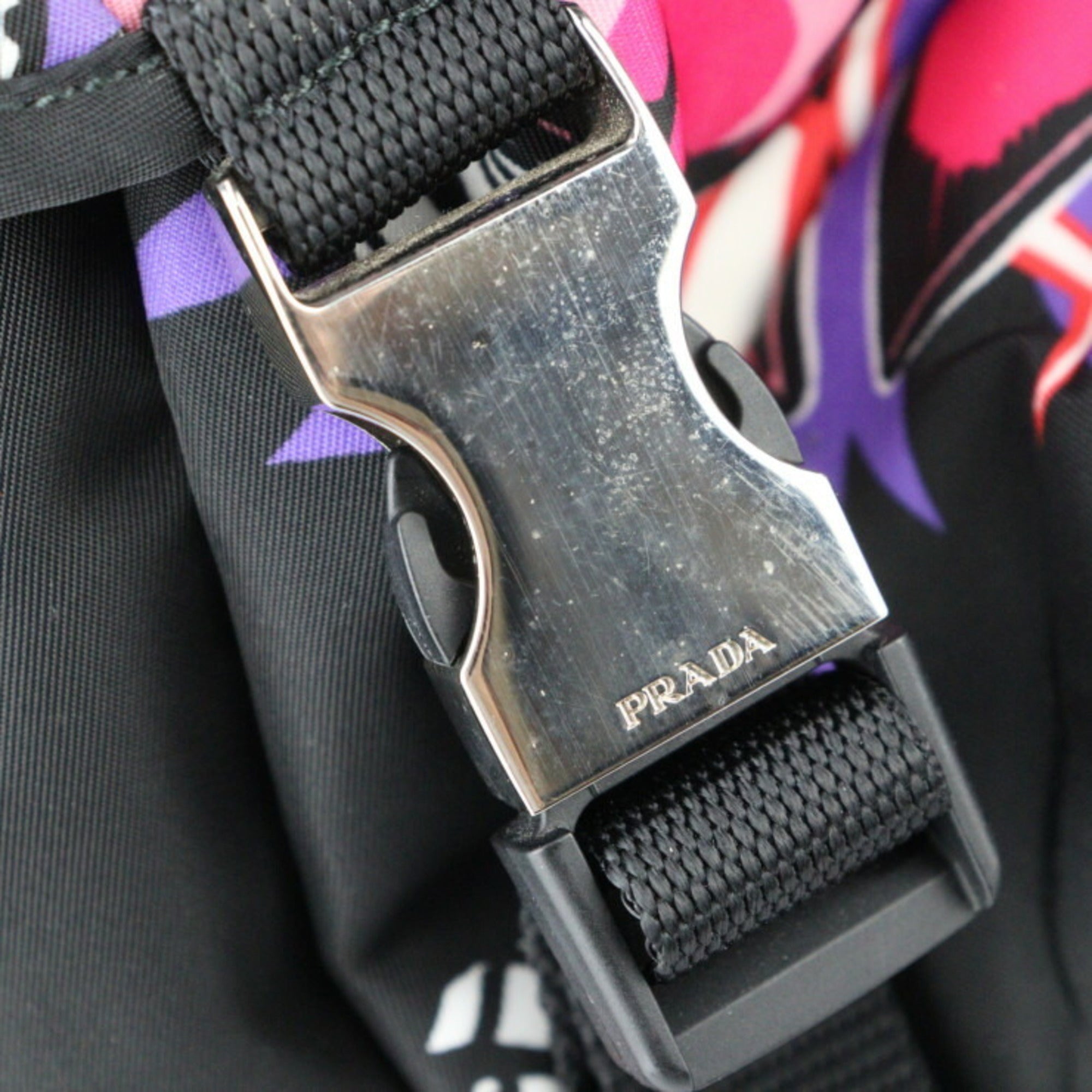 Prada Black Pink Nylon Backpack