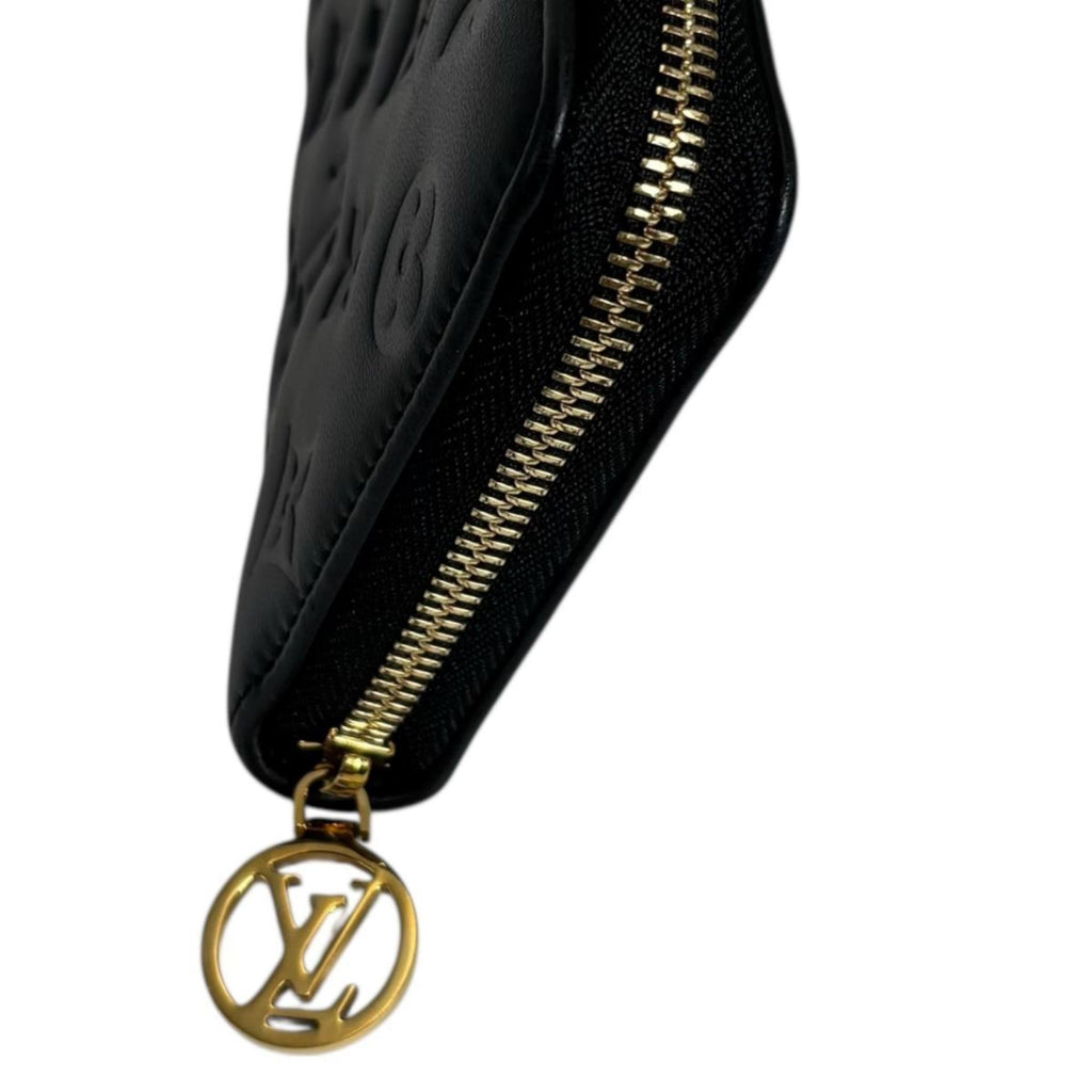 Louis Vuitton Monogram Black Noir Leather Long Wallet