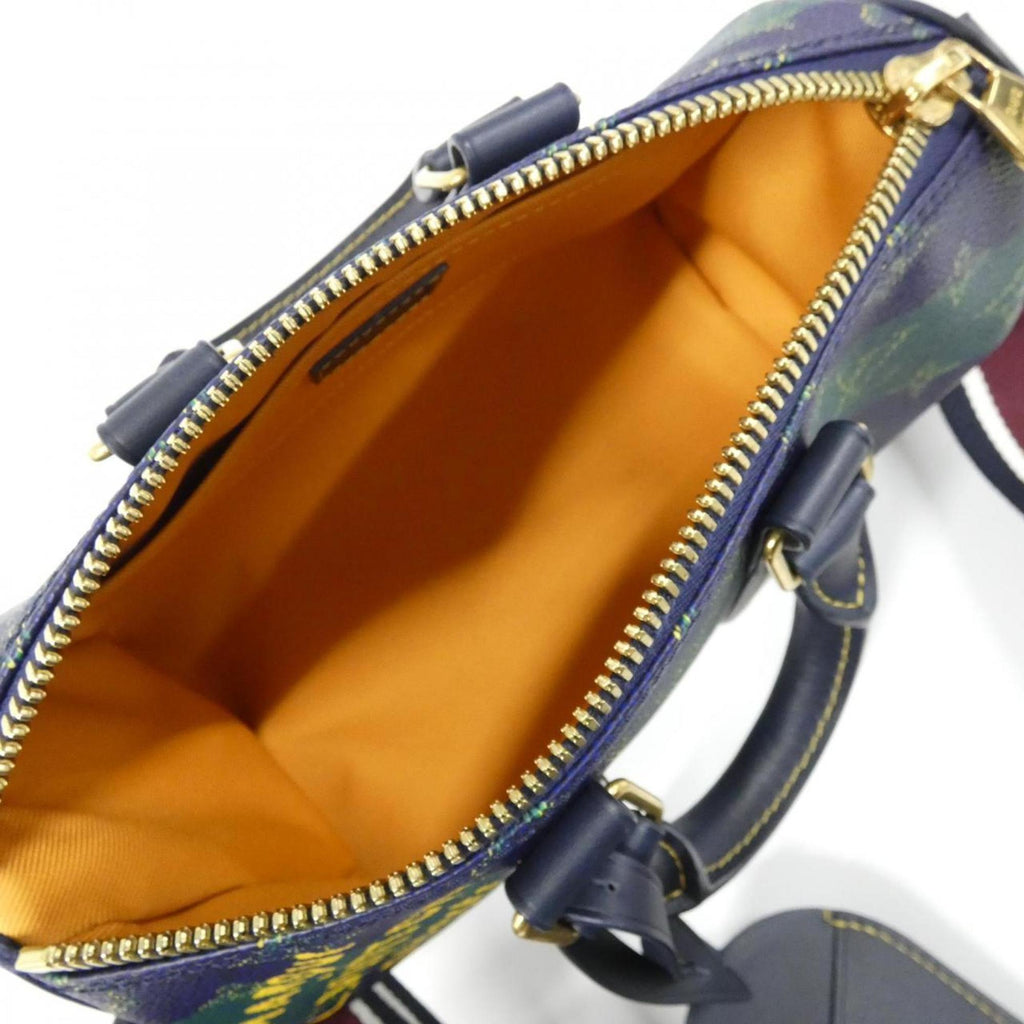 Louis Vuitton Blue Coated Canvas Boston Bag