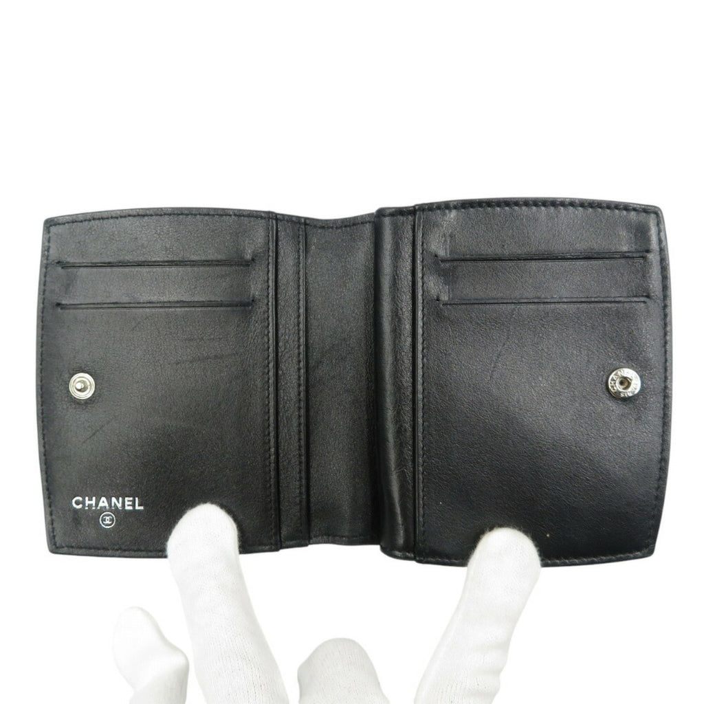Chanel Black Yellow Patent Leather Wallet (Bi-Fold)