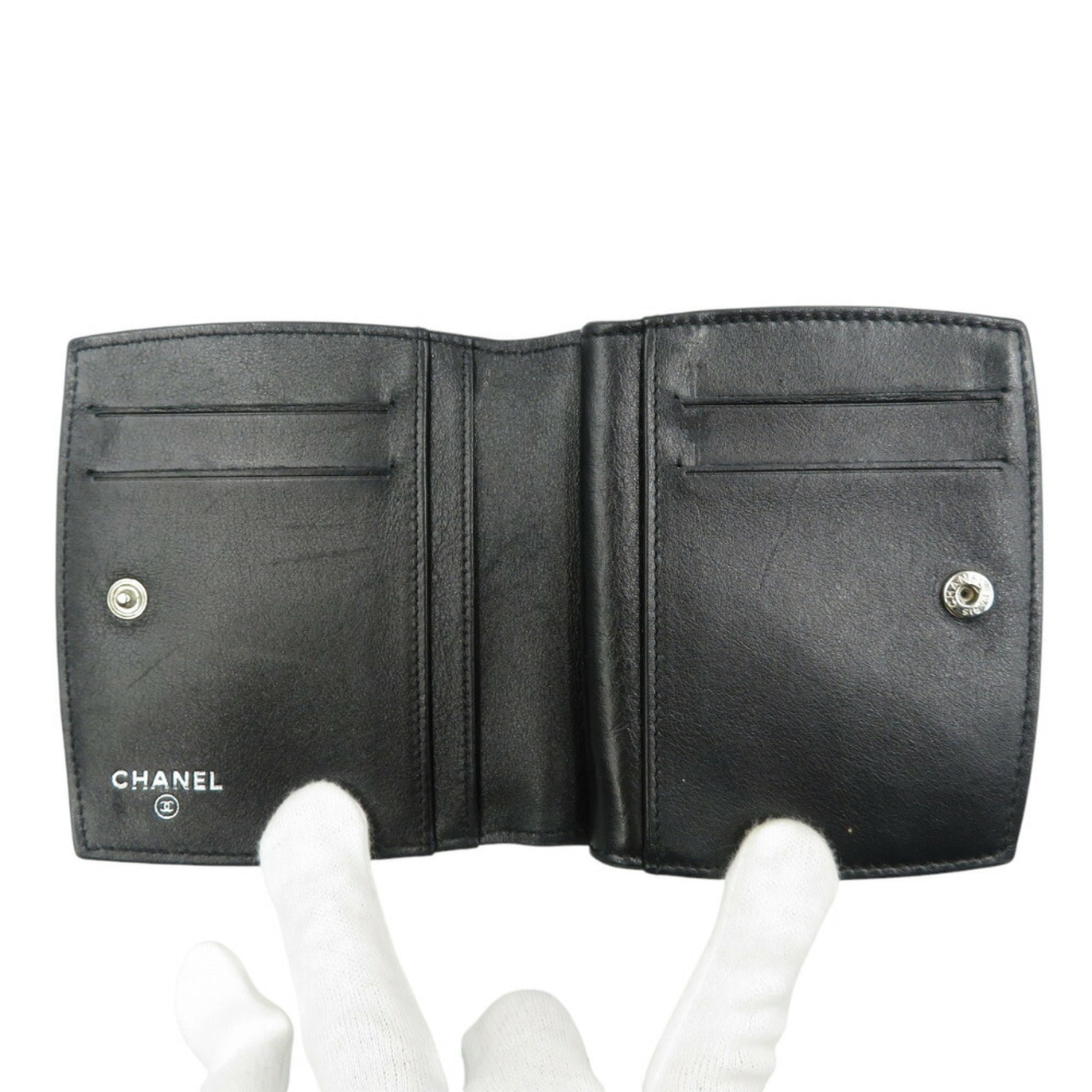 Chanel Black Yellow Patent Leather Wallet (Bi-Fold)