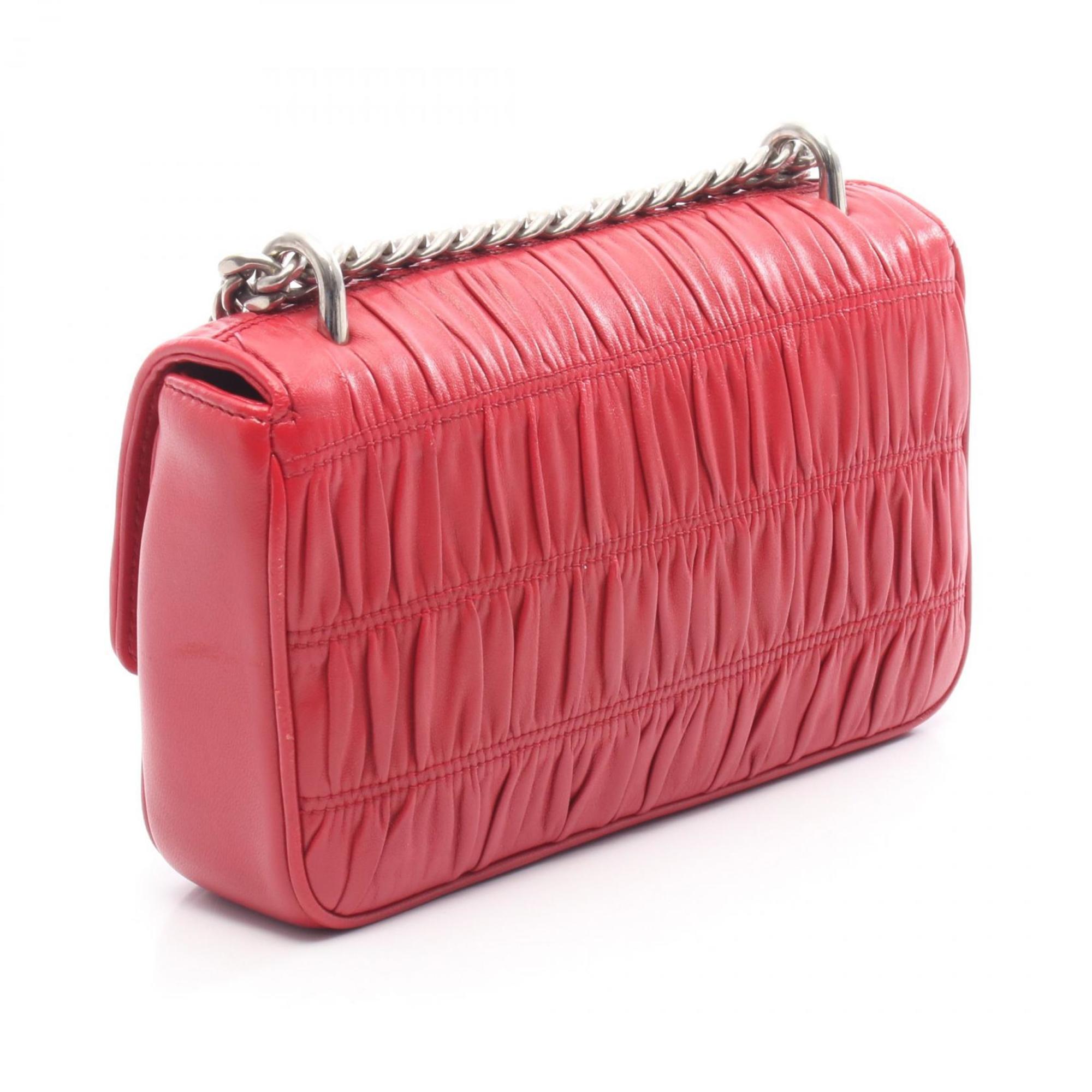 Prada Red Color Leather Shoulder Bag