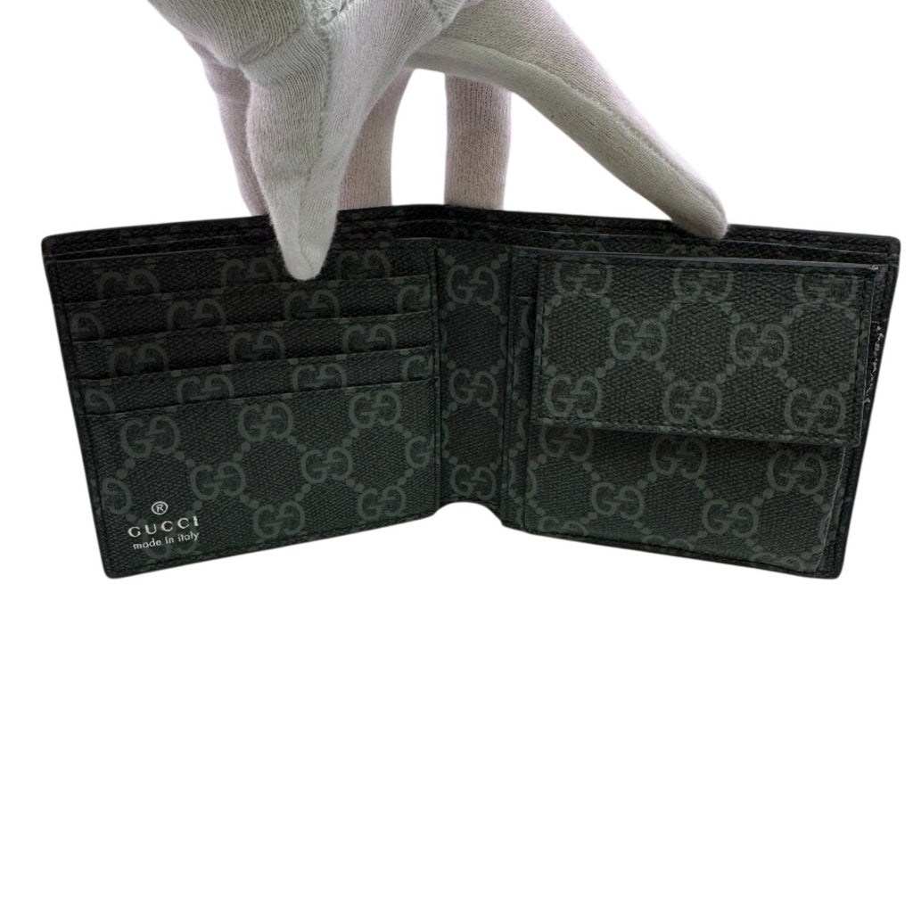 Gucci Black Gray Leather Pvc Wallet (Bi-Fold) (Pre-Owned)