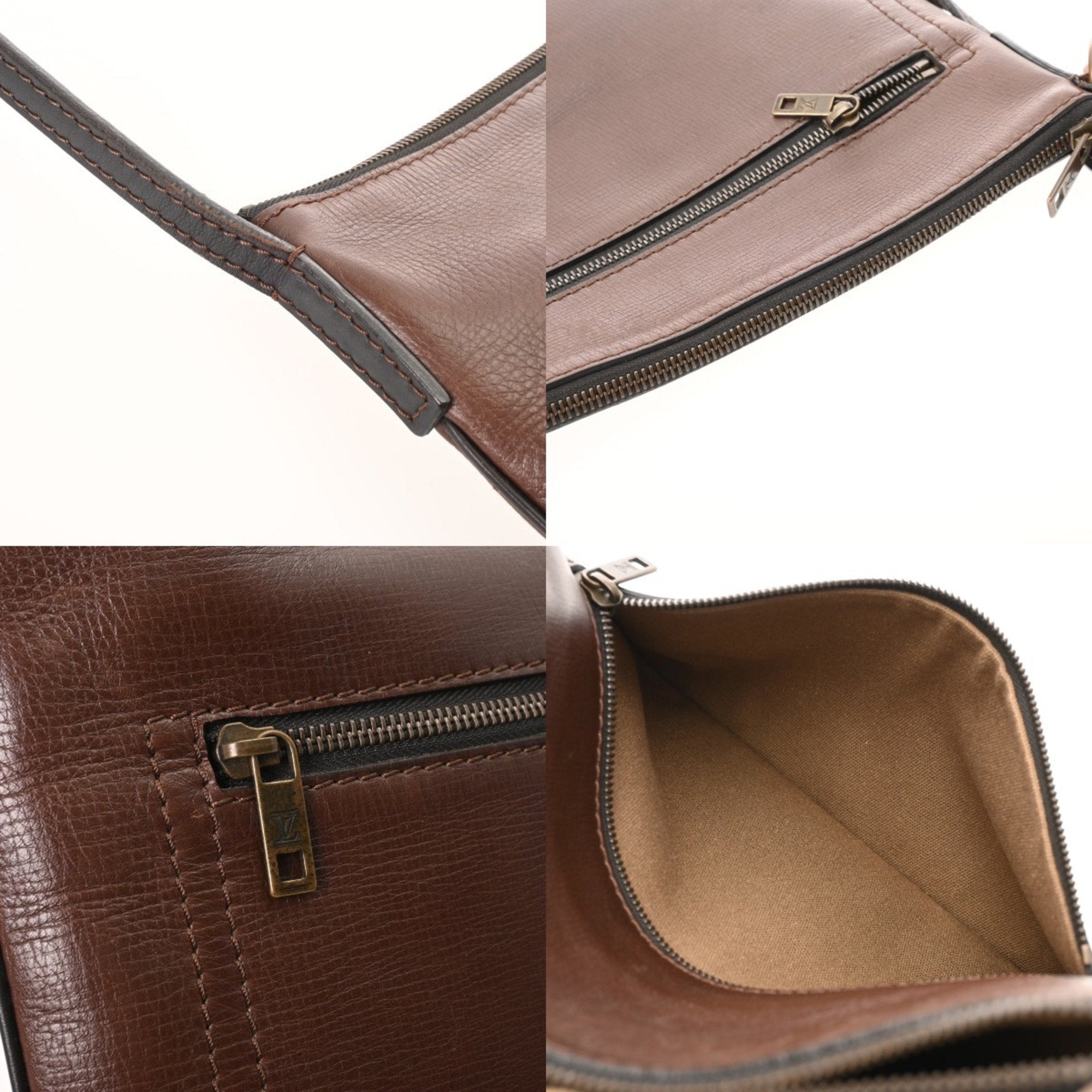 Louis Vuitton Coffee Utah Leather Shoulder Bag