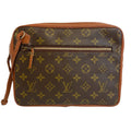 Louis Vuitton Brown Monogram Leather Clutch Bag