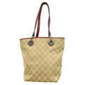 Gucci Beige Bordeaux Canvas Tote Bag (Pre-Owned)