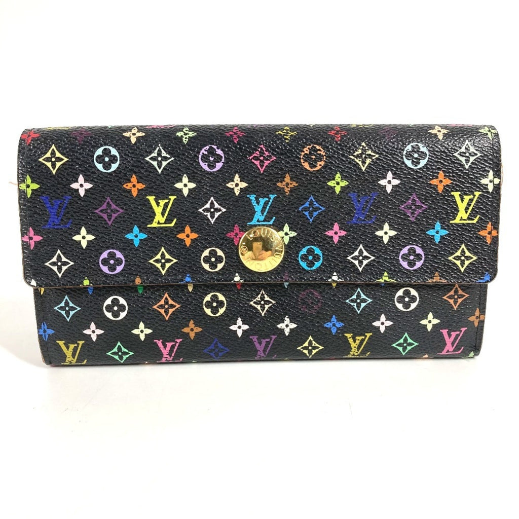 Louis Vuitton Black Multi-Color Purple Monogram Multicolore Canvas Chain/Shoulder Wallet