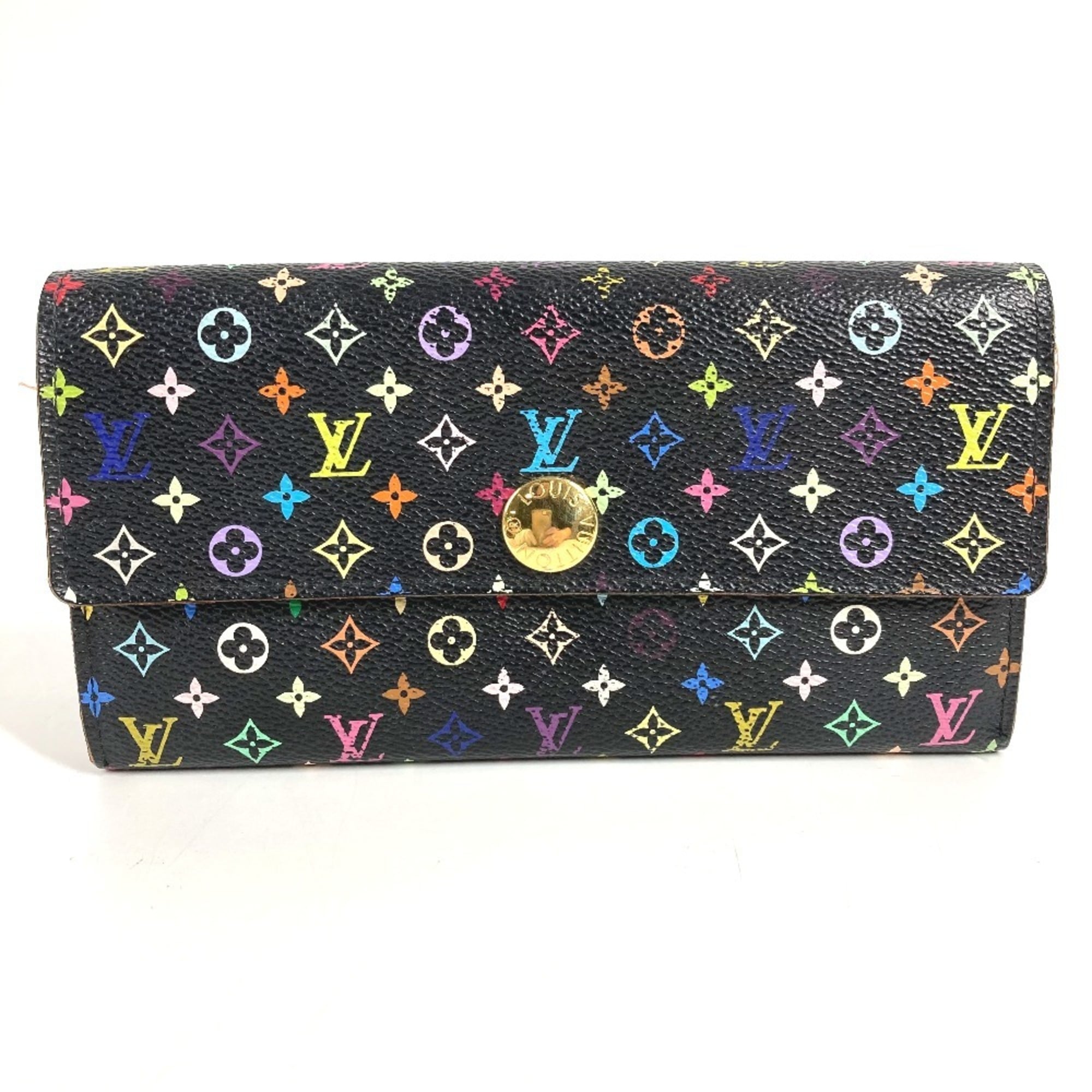 Louis Vuitton Black Multi-Color Purple Monogram Multicolore Canvas Chain/Shoulder Wallet