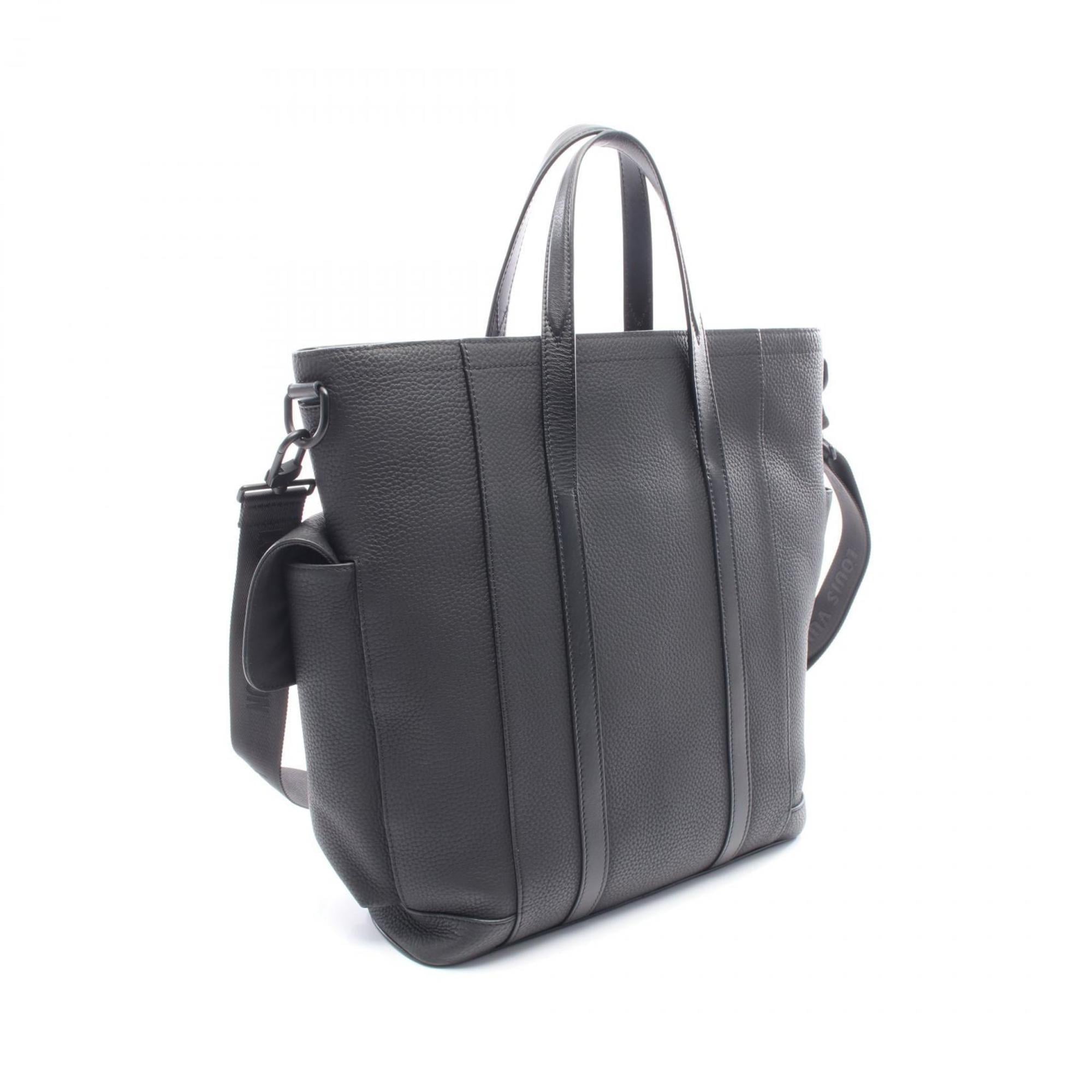 Louis Vuitton Black Leather Tote Bag