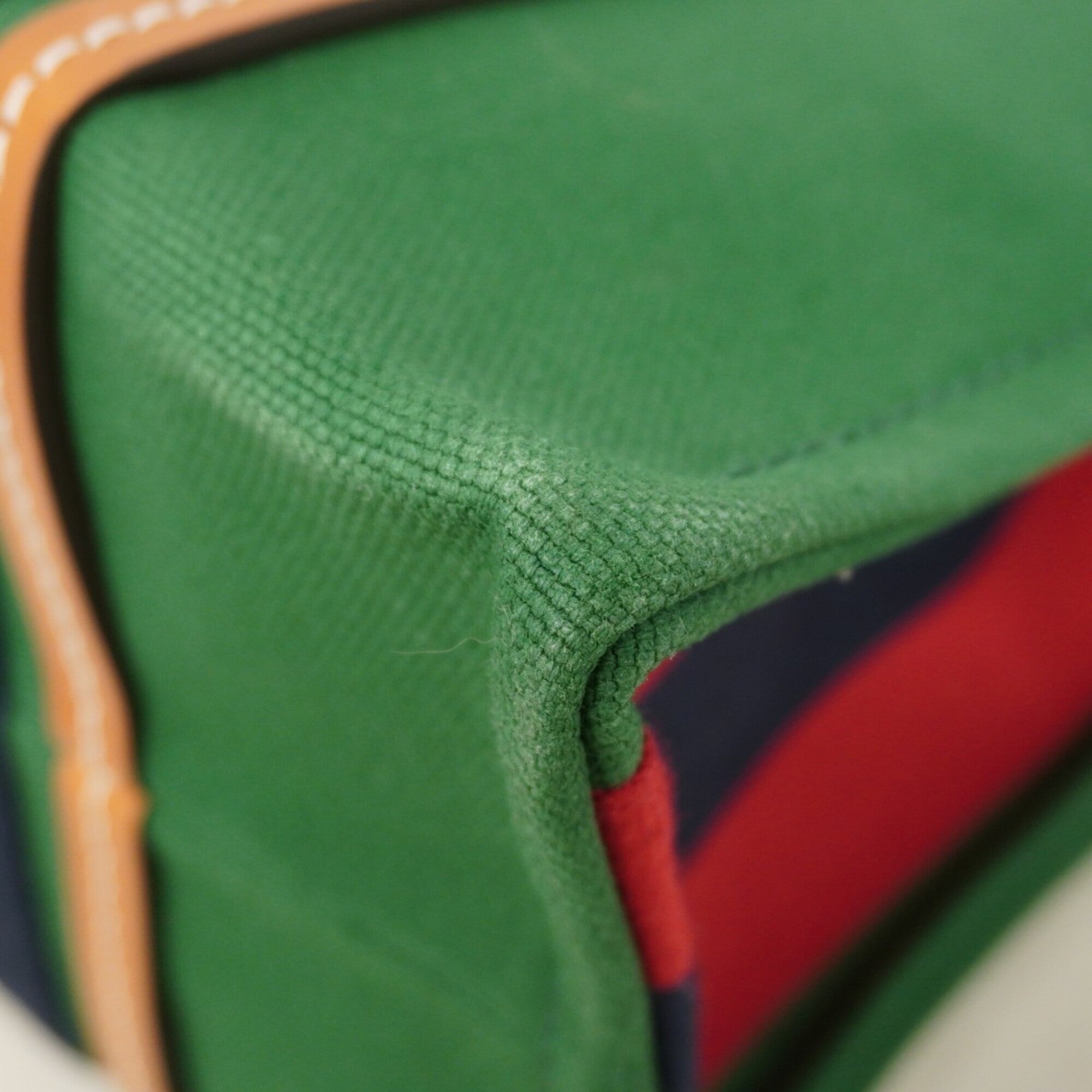 Gucci Brown Green Canvas Tote Bag (Pre-Owned)