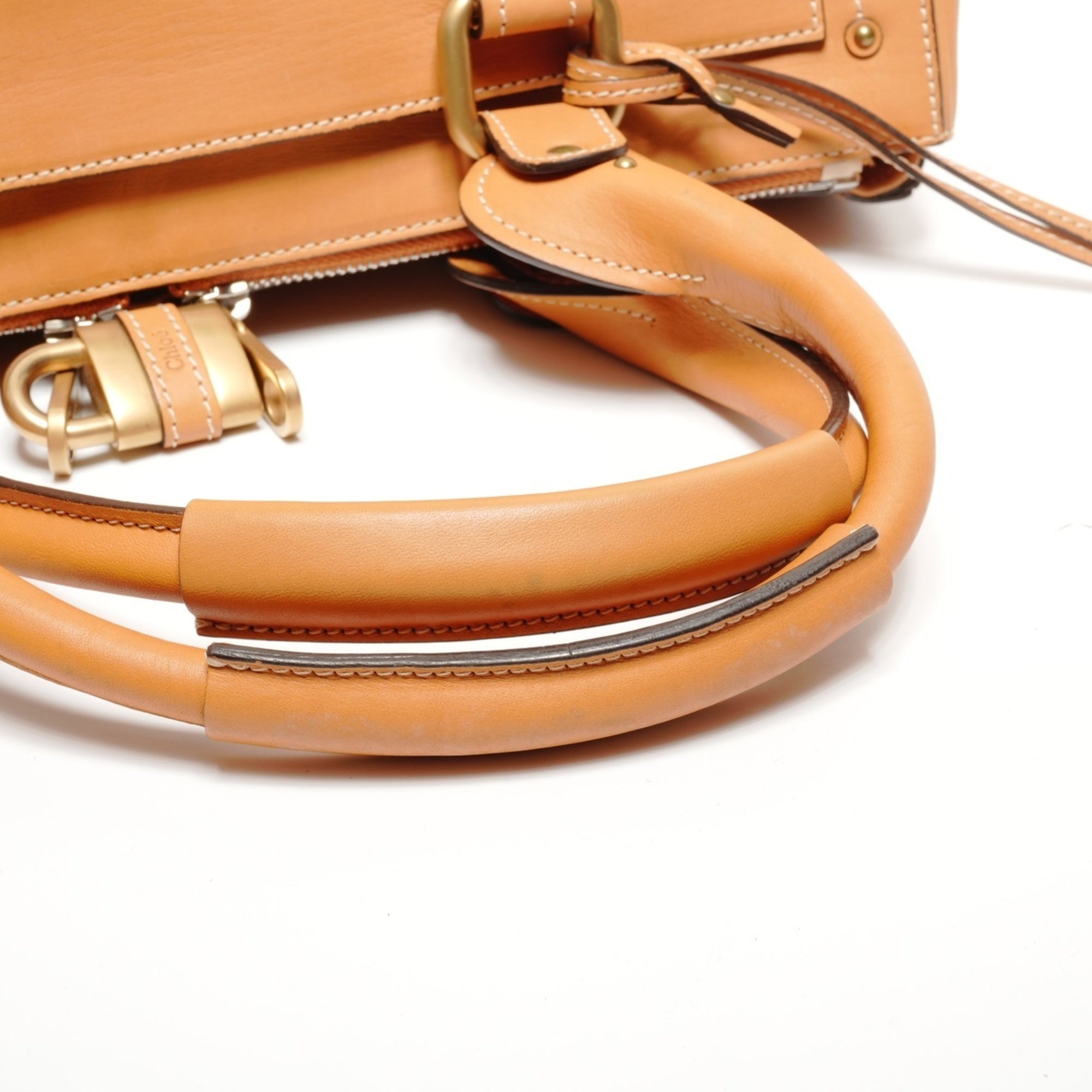 Chloé Paddington Brown Leather Boston Bag Handbag (Pre-Owned)