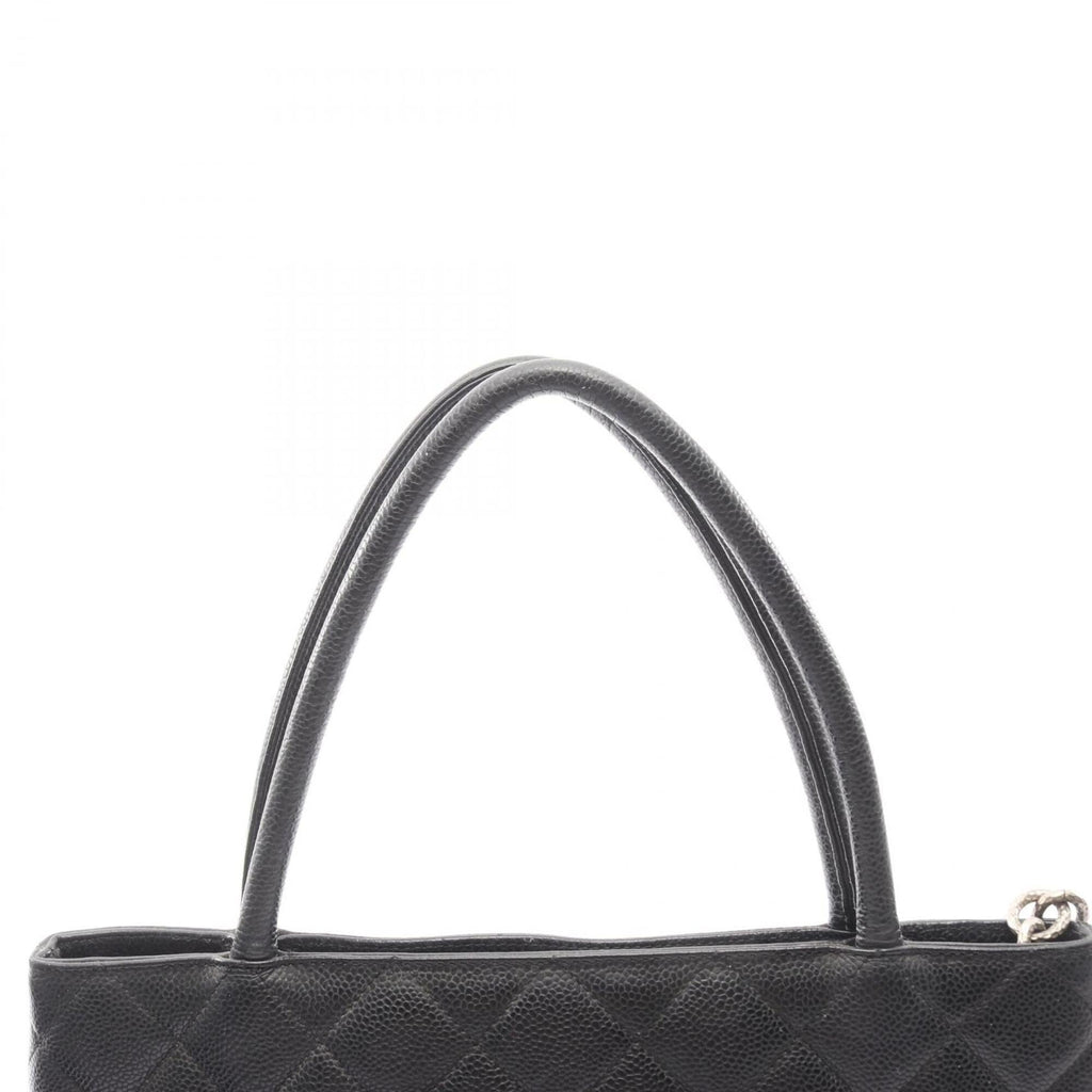 Chanel Black Grained Calfskin Handbag Tote Bag