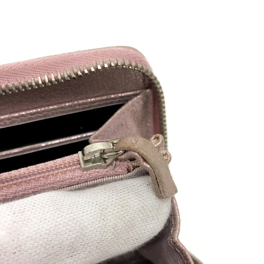 Chanel Pink Leather Long Wallet (Bi-Fold)