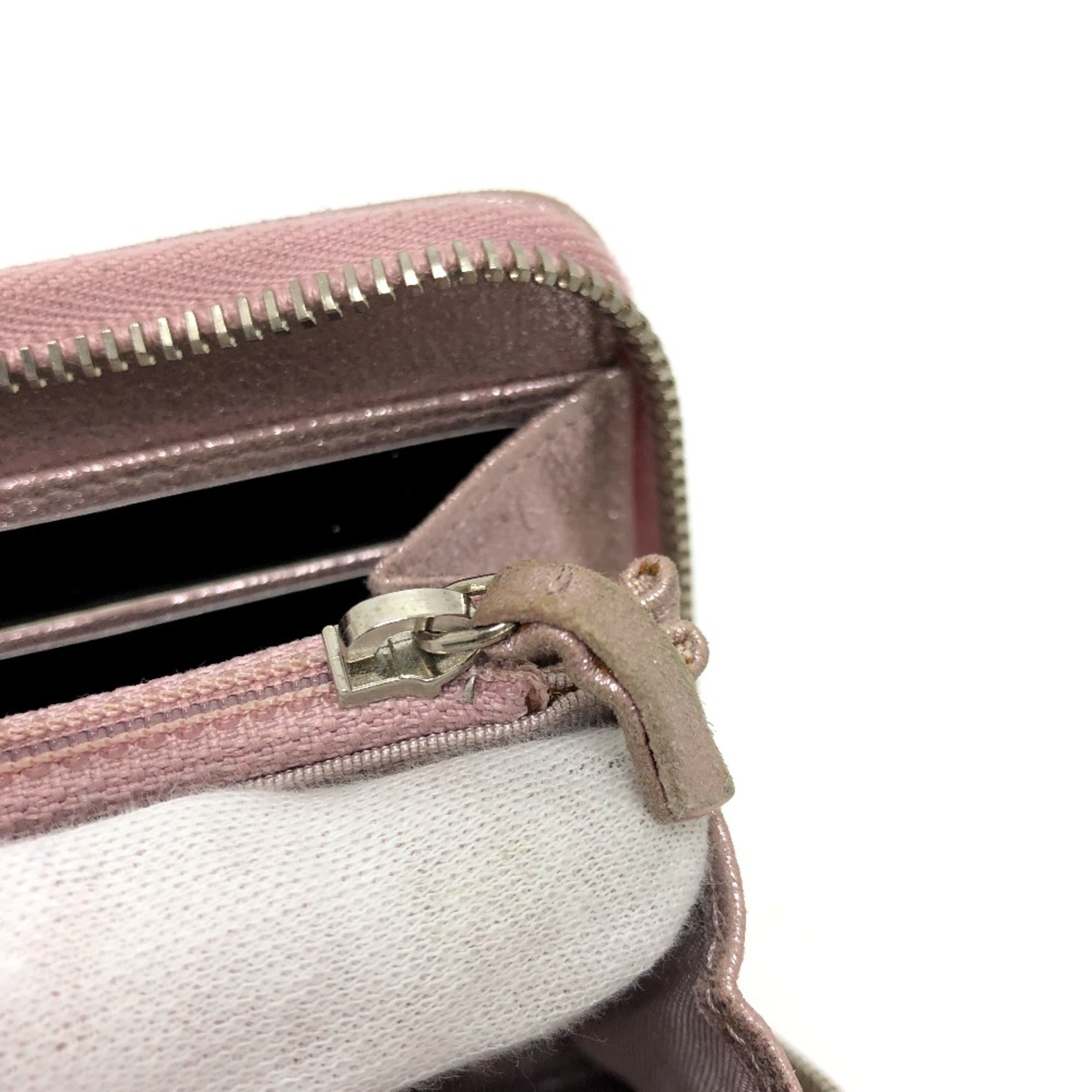 Chanel Pink Leather Long Wallet (Bi-Fold)