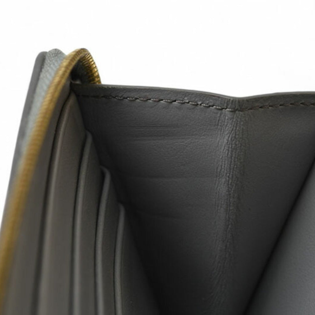 Celine Gray Leather Long Wallet (Bi-Fold)