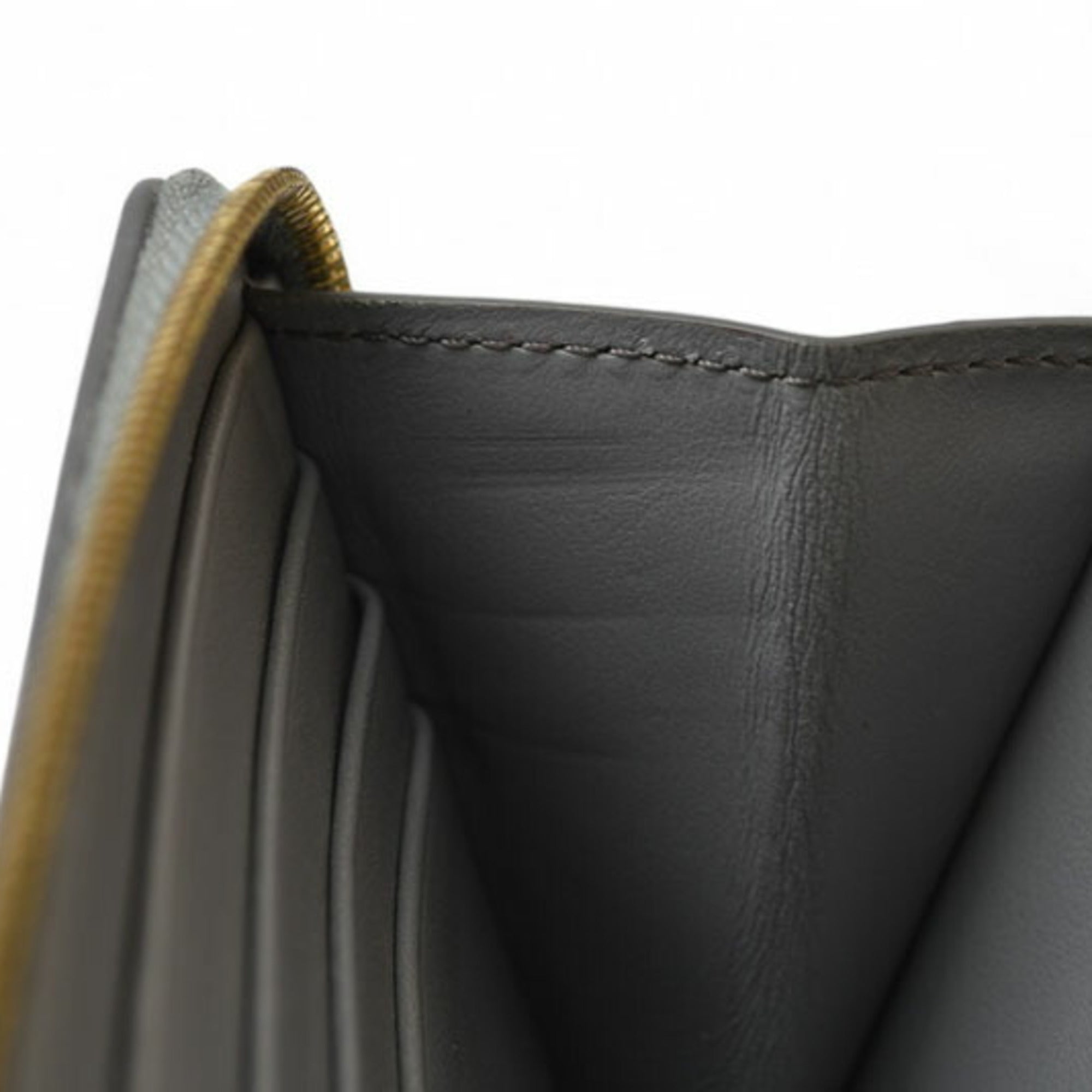 Celine Gray Leather Long Wallet (Bi-Fold)
