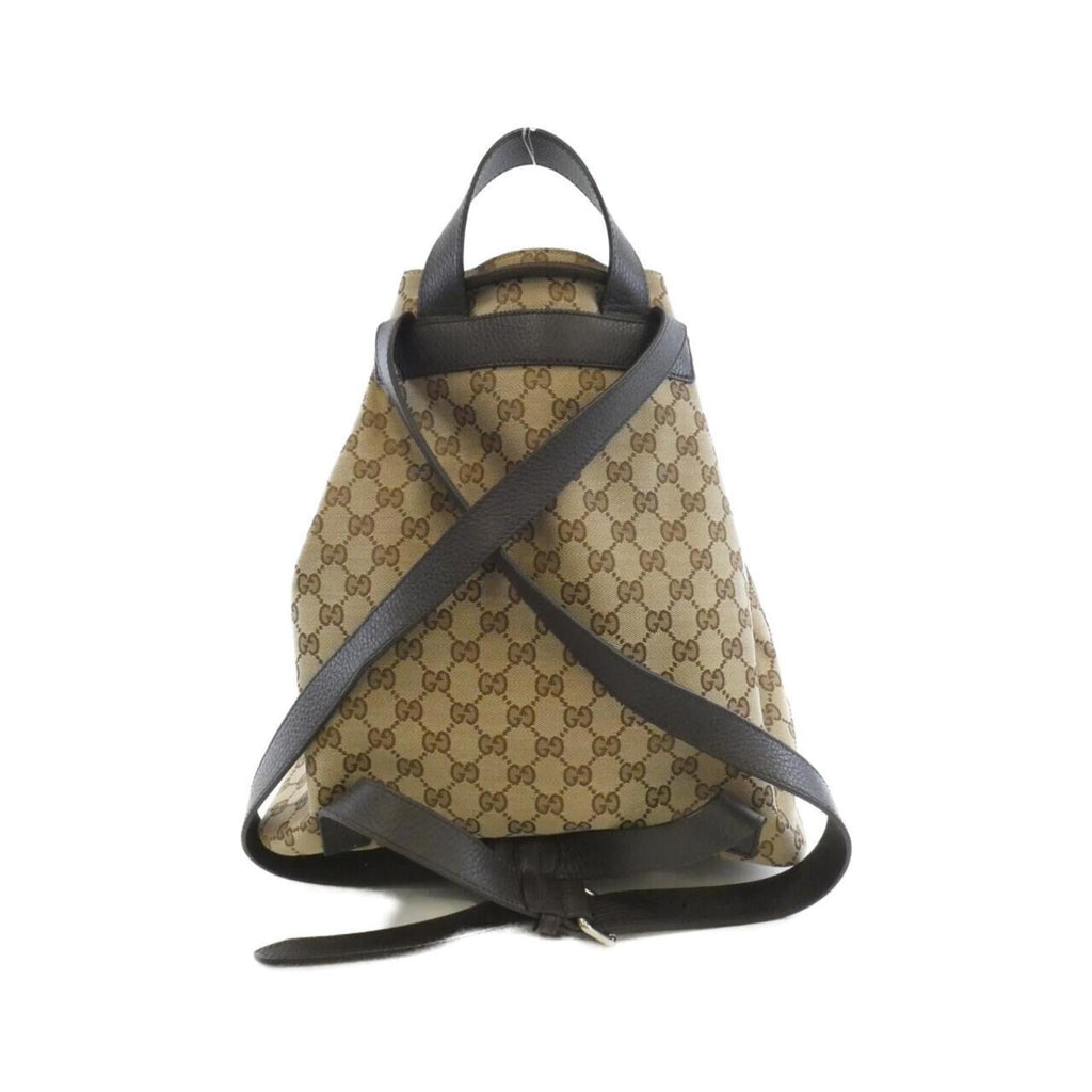 Gucci Beige Brown Gg Canvas Backpack (Pre-Owned)