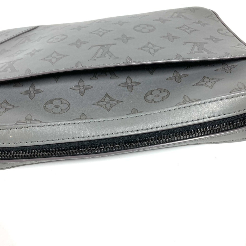 Louis Vuitton Gray Monogram Shadow Clutch Bag Shoulder Bag