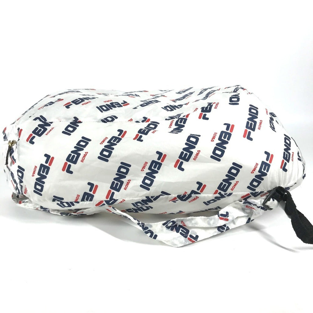 Fendi Navy Red Color White Nylon Backpack