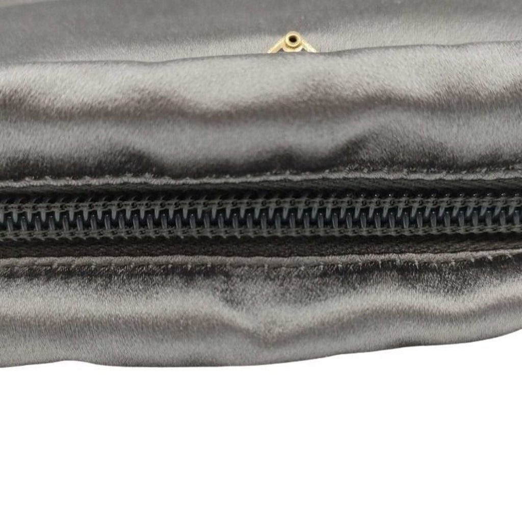 Prada Metallic Gray Canvas Pouch