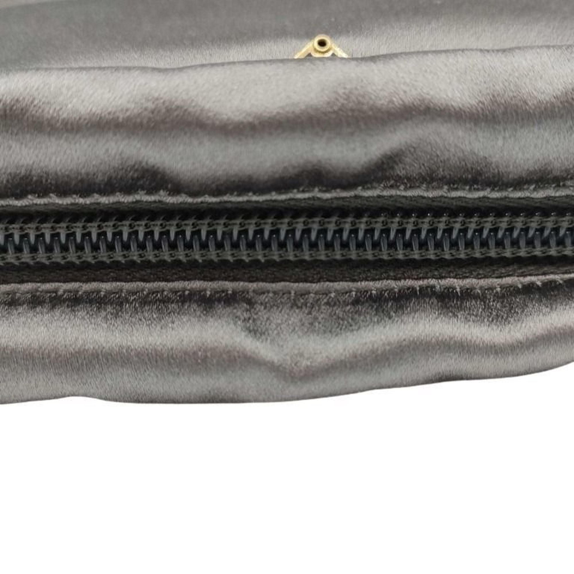 Prada Metallic Gray Canvas Pouch