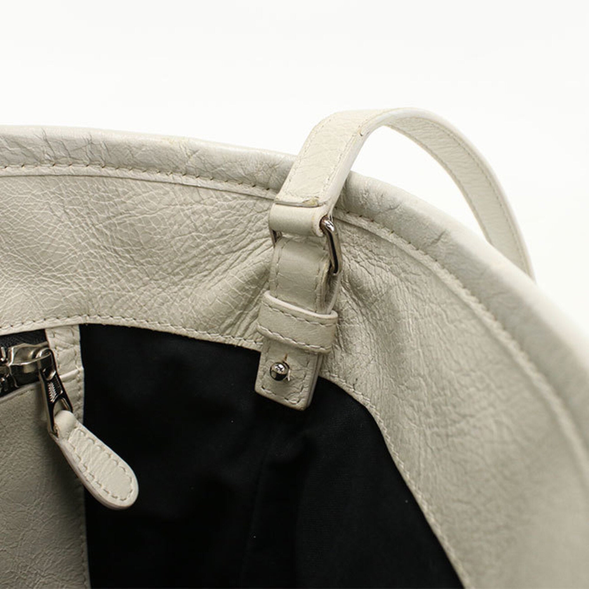 Balenciaga White Leather Tote
