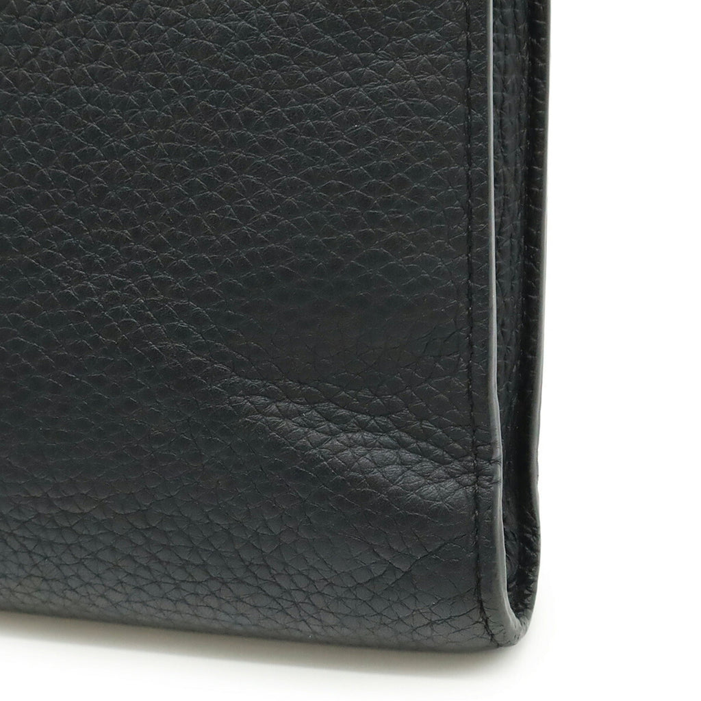 Louis Vuitton Black Noir Leather Clutch Bag Pochette