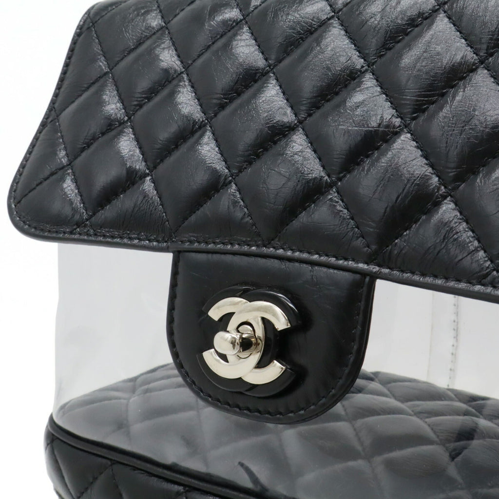 Chanel Black Vinyl Leather Shoulder Bag