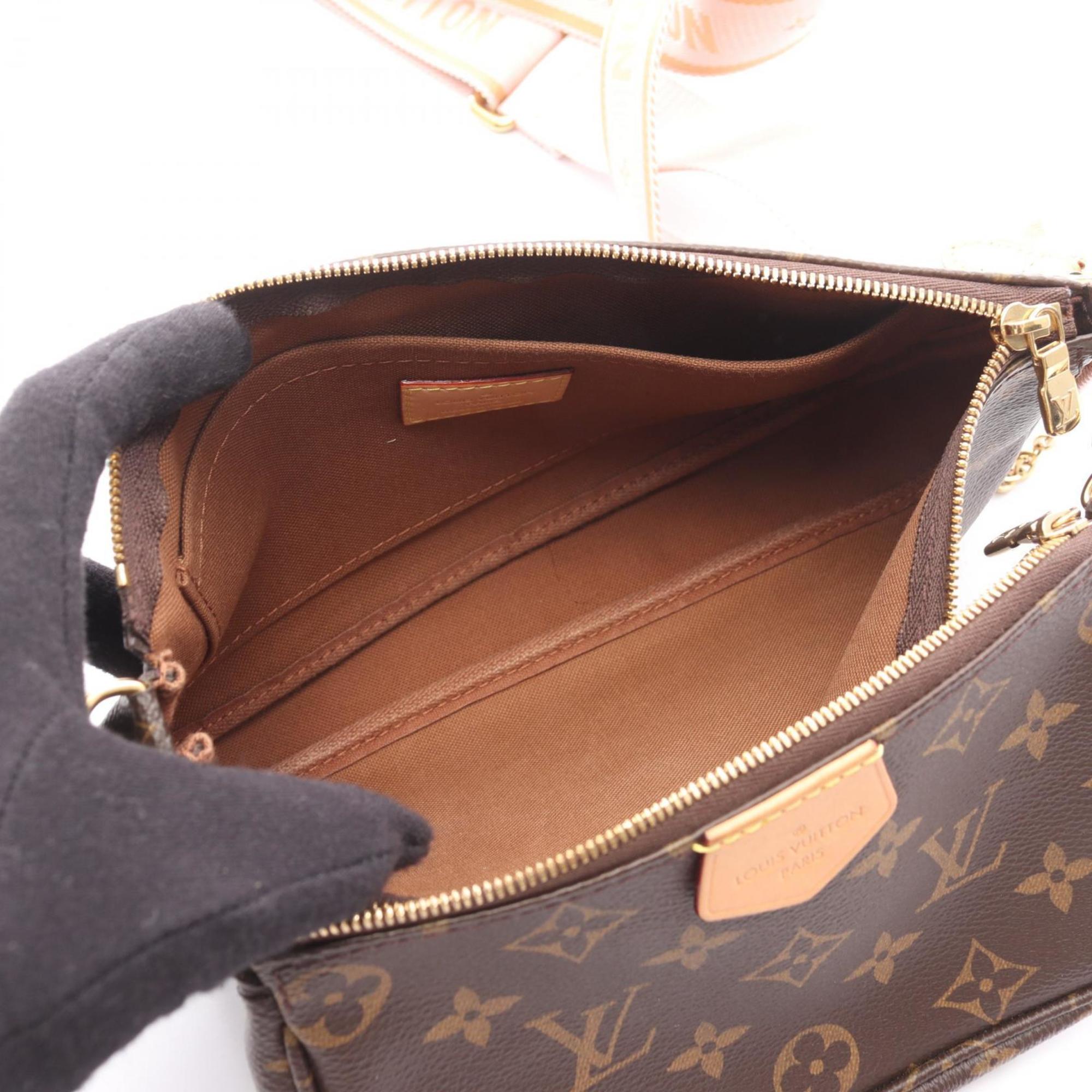 Louis Vuitton Brown Pink Rose Clair Coated Canvas Leather Pochette Shoulder Bag