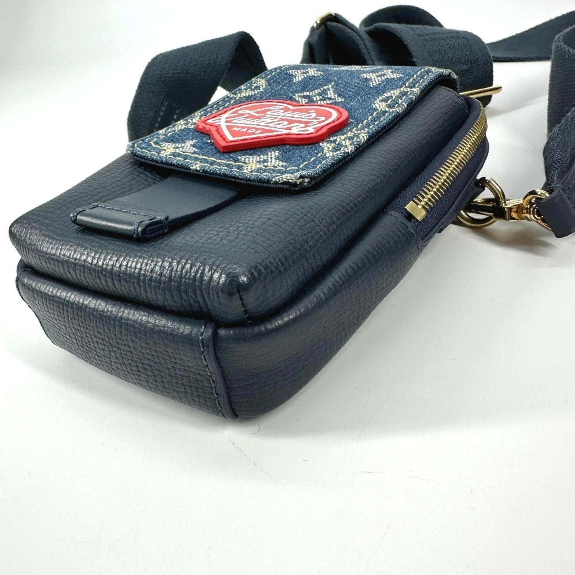 Louis Vuitton Blue Denim Leather Pochette Pouch Shoulder Bag