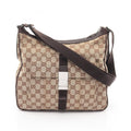 Gucci Beige Brown Canvas Leather Handbag Shoulder Bag (Pre-Owned)