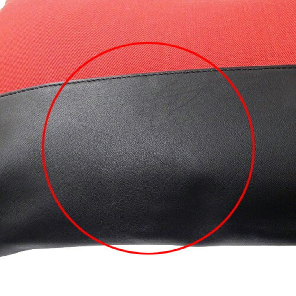 Bottega Veneta Black Blue Red Color Leather Nylon Clutch Bag