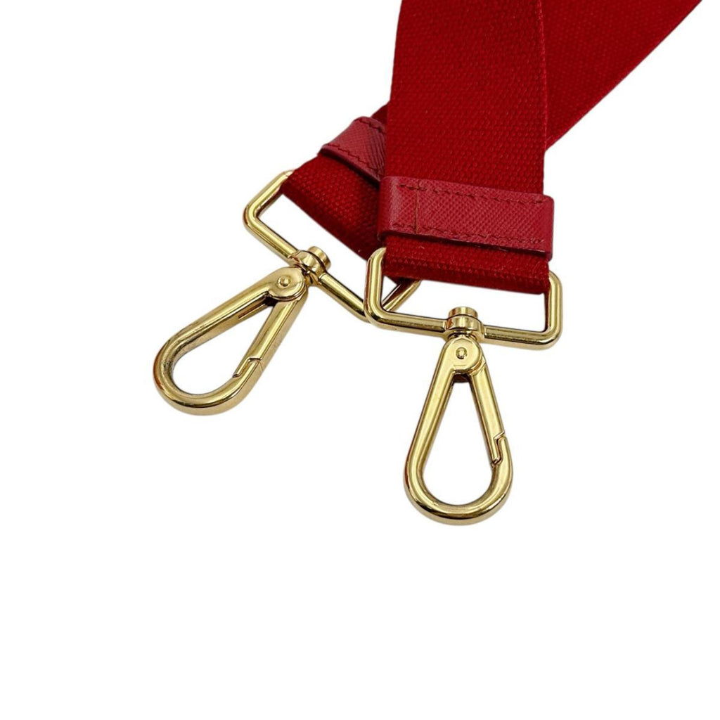 Prada Red Color Canvas Tote Bag