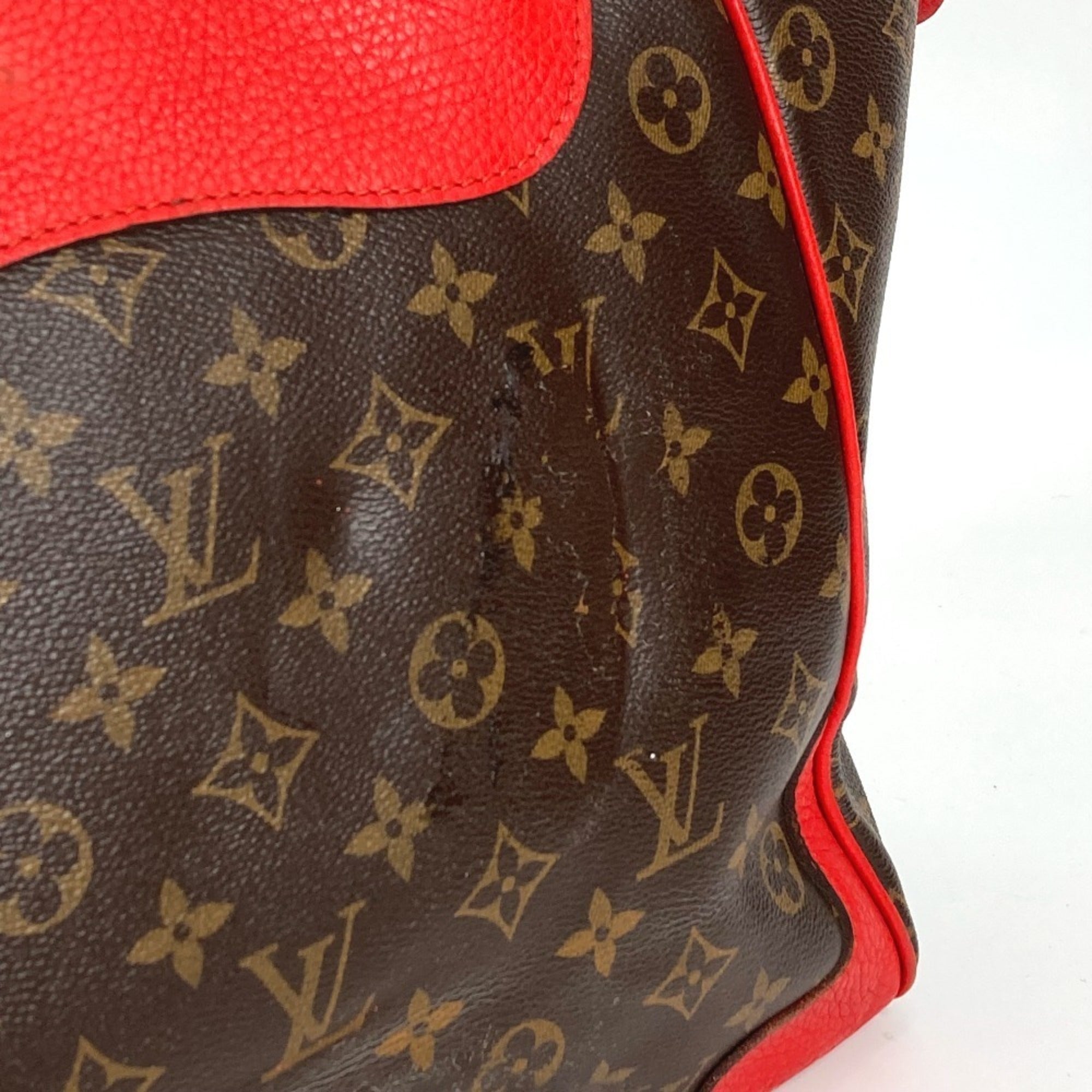 Louis Vuitton Brown Red Color Monogram Shoulder Bag
